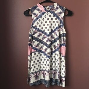 Pink Rose mock neck tank top